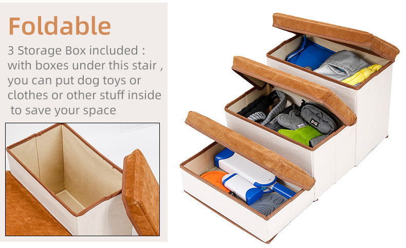 Small Dog Stairs with Storage | Folding Dog Steps for Beds And Couches Pet Stairs01 / Pet Stairs02 home
