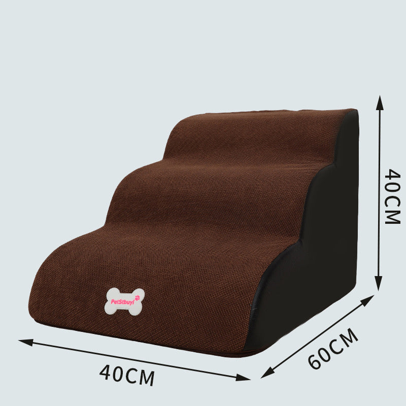 Soft Dog Steps And Ramp | Customizable 2 3 And 4 Layer Dog Ladder 3layers of coffee color / Figure home