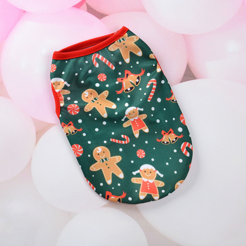 Christmas Dog Clothes Cartoon Pet Vest Green / L christmas
