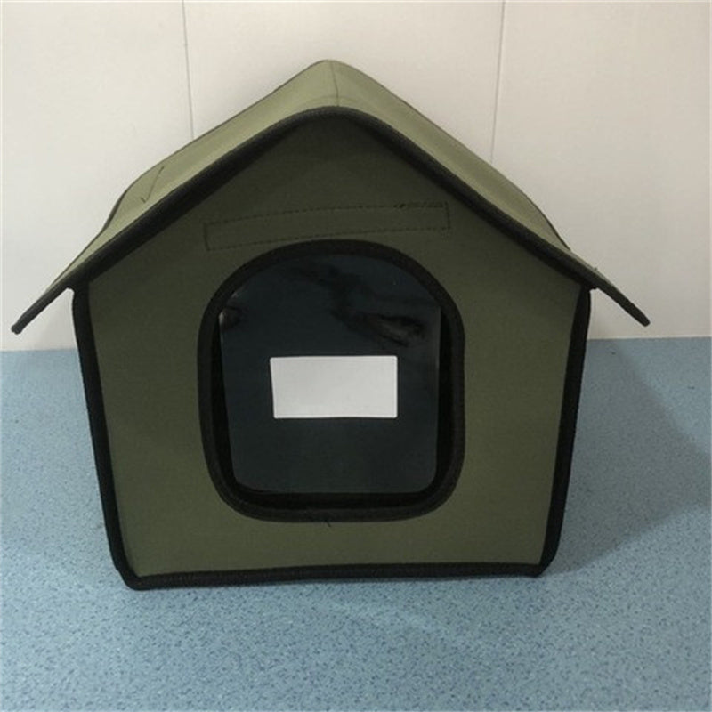 Outdoor Waterproof Dog Kennel | Portable Dog House with Door Curtain Green / With Door Curtain / L outdoor
