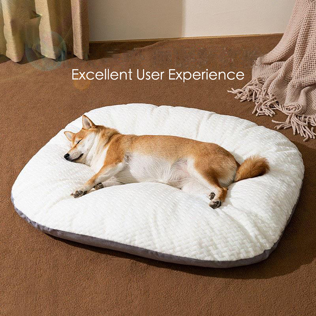 Oval Plush Dog Bed for Crates | Washable Cushion for Large Dogs beds