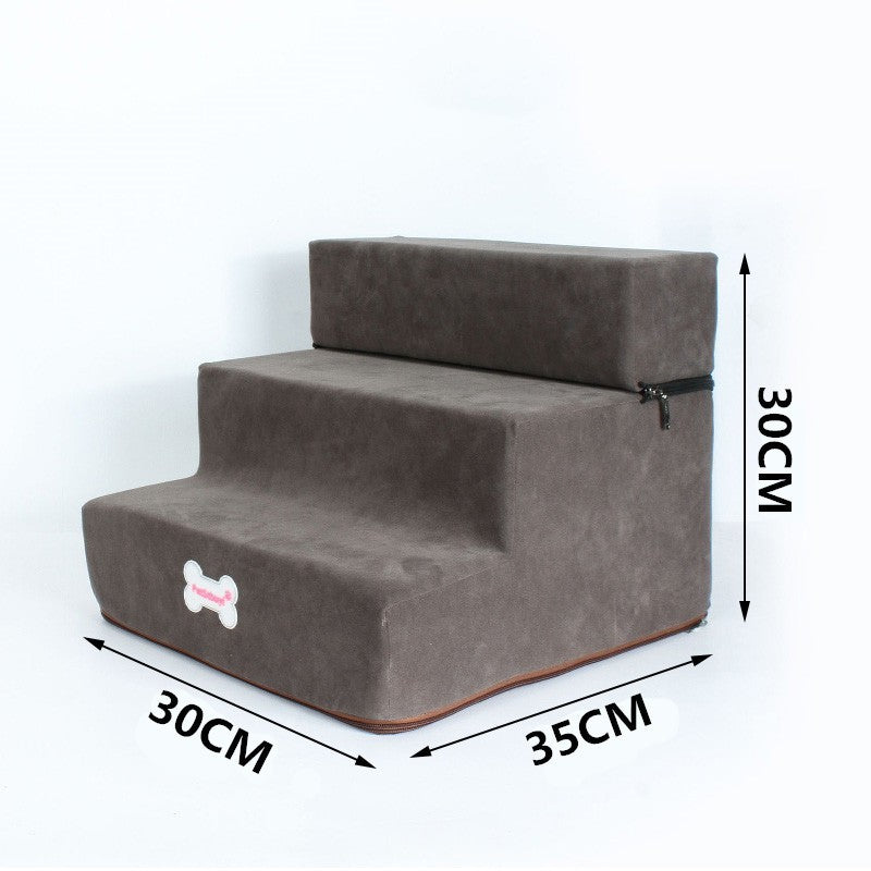 Detachable Soft Dog Stairs | 3 Step Ladder for Small Dogs Dark Grey / 30x35x30cm home