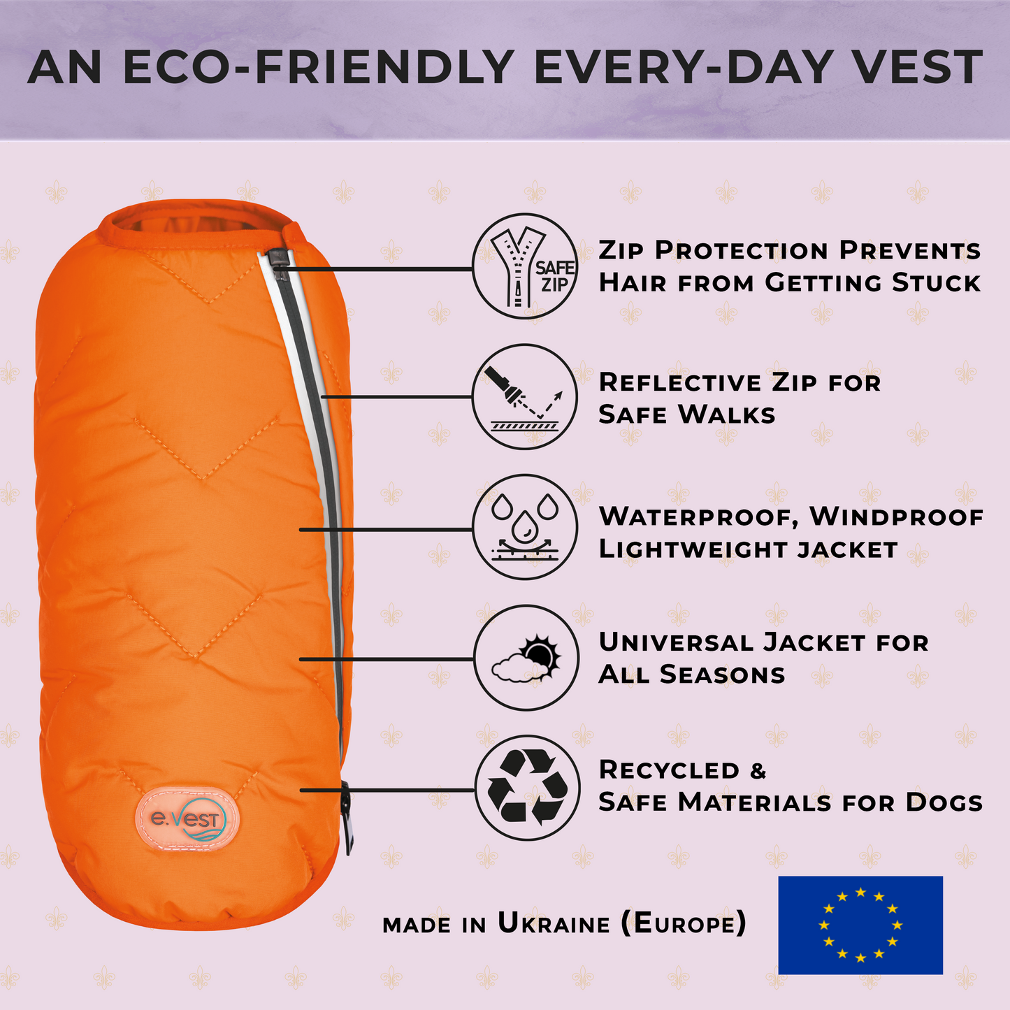 Eco-Friendly Waterproof Dog Rain Jacket with Reflective Zipper - Pets
