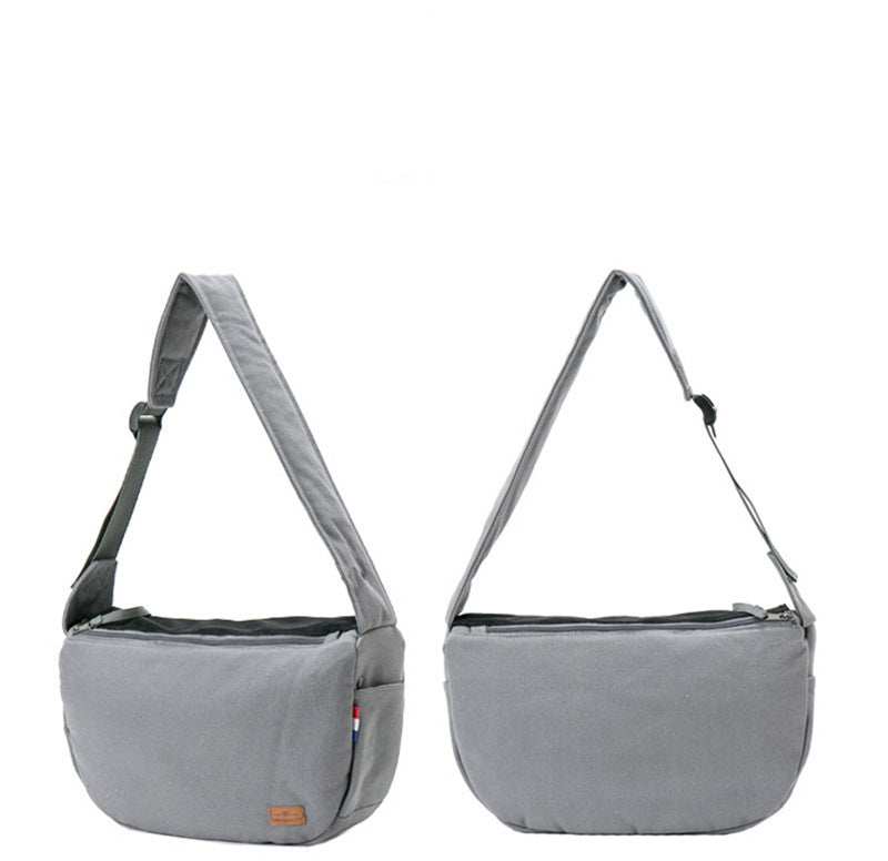 Hands-Free Dog Travel Sling Bag | Portable And Breathable Carrier for Dogs - Grey - travel