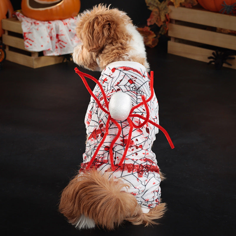 Halloween Personalized Bloodshot Spider Dog Skirt Clothes: Spooky Dog Costume Accessories