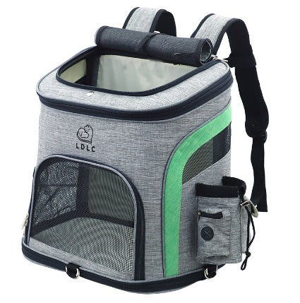 Ventilated Dog Backpack Carrier | Hands-Free Travel Bag for Small Dogs - Green - Dog Travel Essential