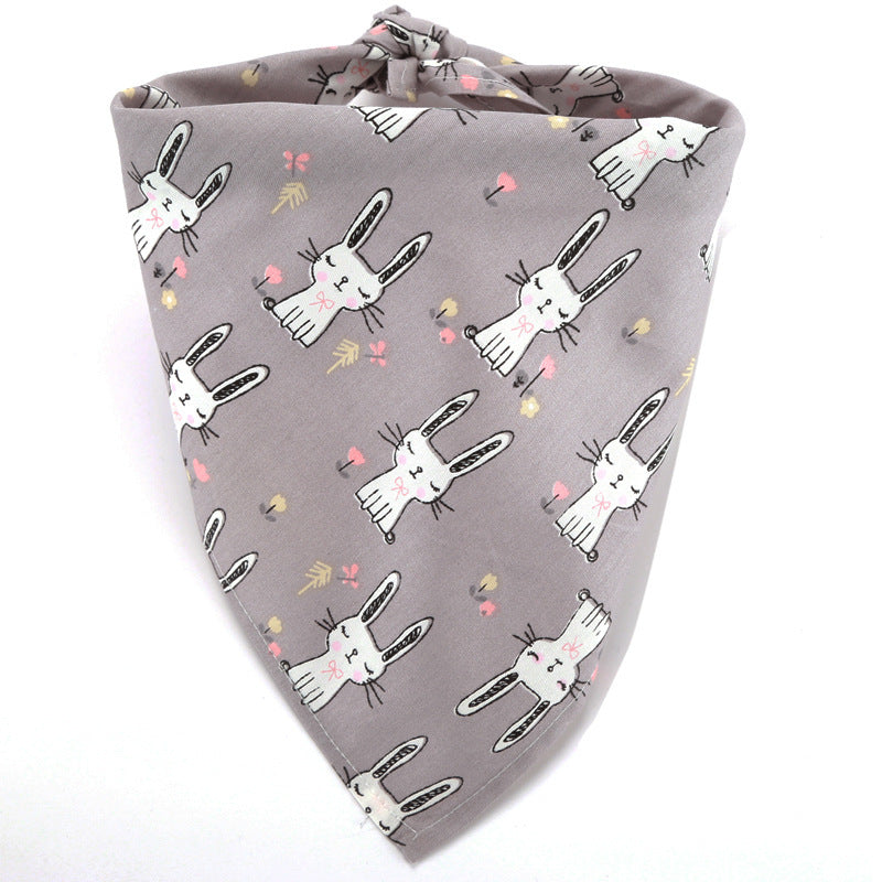 Dog Saliva Towel: Cotton Dog Bandana with Animal Pattern Rabbit Accessories
