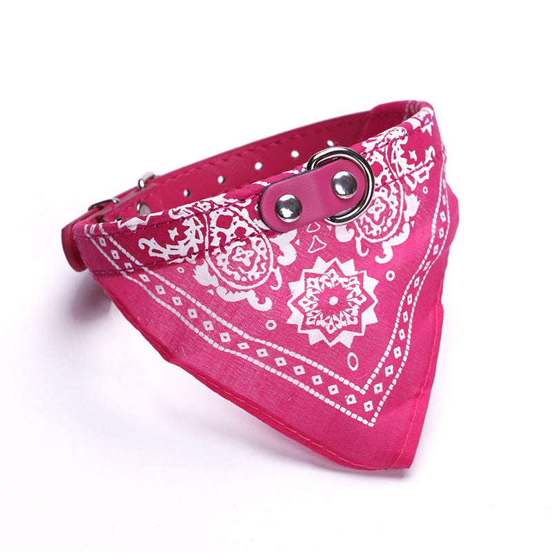 Adjustable PU Leather Dog Collar with Bandana Rose Red / 2XL Accessories