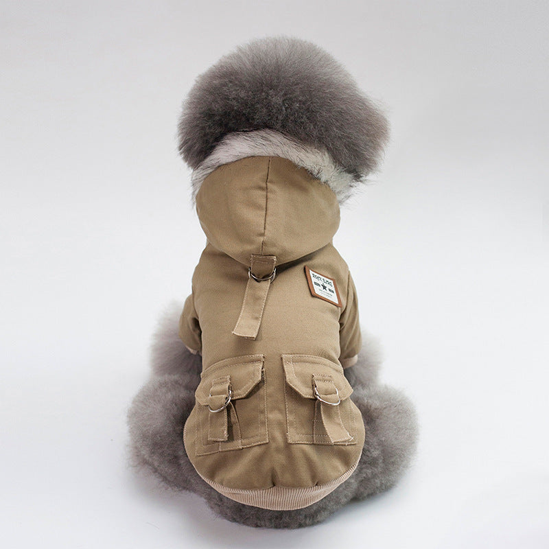 Warm Dog Coat Hoodie for Small Dogs | Winter Dog Apparel and Fashion - Khaki / L - Coats & Dog Vests