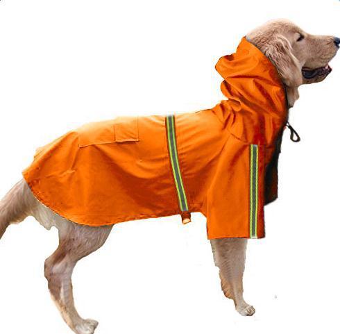 Spring/Summer Dog Raincoat: Waterproof Reflective Cape for All Dogs - Orange / 2XL - Accessories