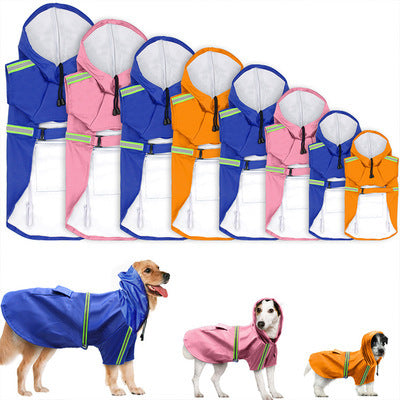 Spring/Summer Dog Raincoat: Waterproof Reflective Cape for All Dogs - Accessories