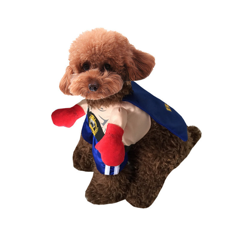 Boxer Halloween Dog Clothes: Upright Champion Dog Costume For Special Occasions Blue / L Accessories