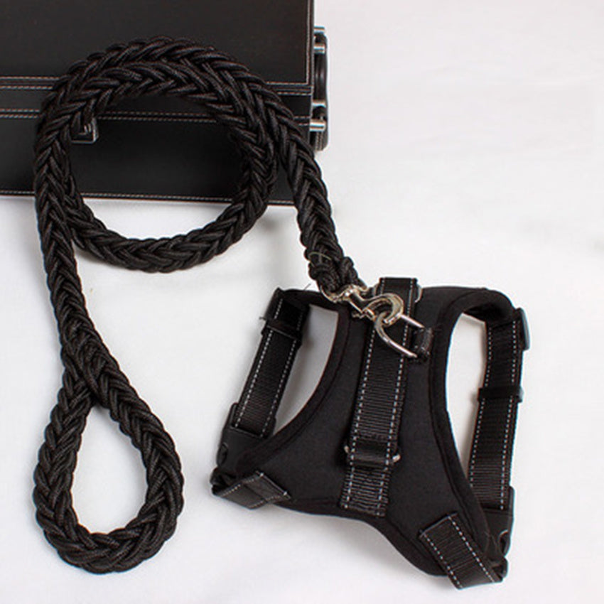 Adjustable Saddle Dog Harness And Leash: Breathable Chest Strap for Dog Walking - Black / L - Accessories