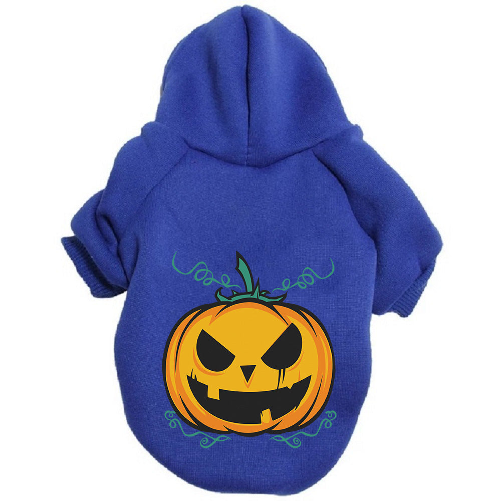 Halloween Pumpkin Dog Pattern Sweater Clothes: Polyester Dog Halloween Sweatshirt Pumpkin Blue / 2XL Accessories