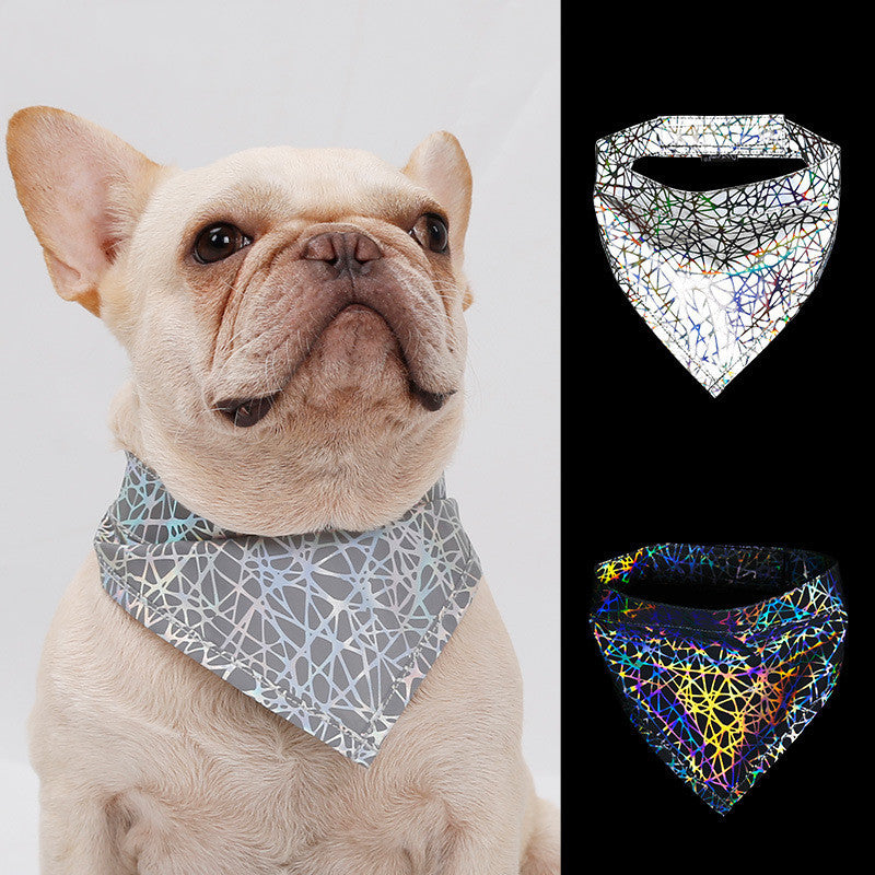Dog Scarf And Saliva Towel: Grey Polyester Dog Bandana Accessories