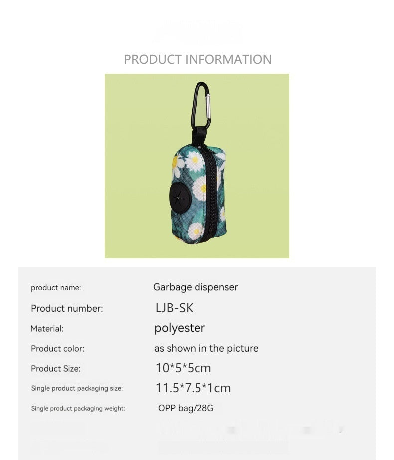 Portable Dog Waste Bag Dispenser | Stylish Printed Poop Dog Bag Holder - travel