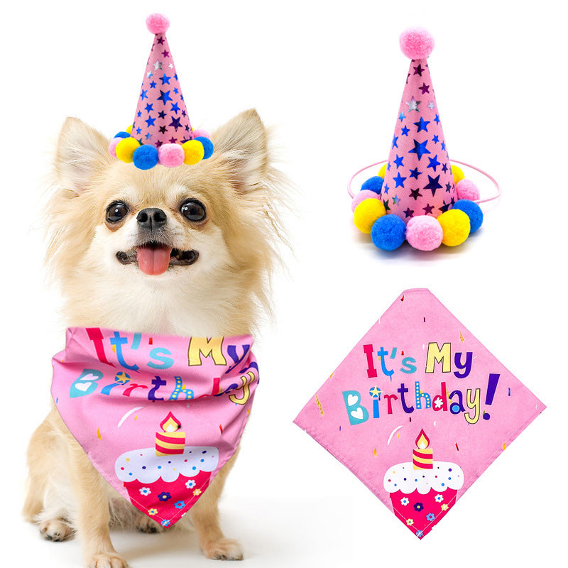 Pet Dog And Cat First Birthday Party Triangle Party Accessories for Dogs birthday