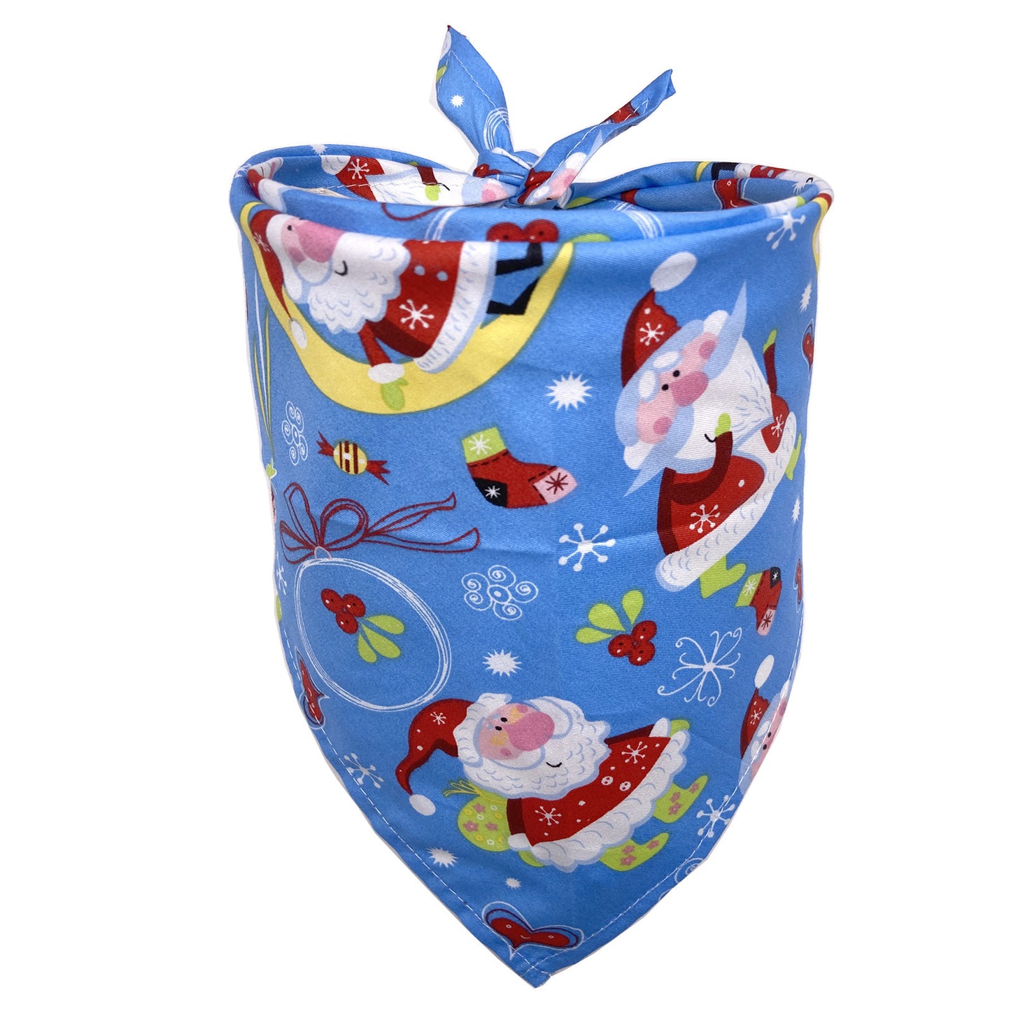 Christmas Dog Bandana Cotton Pet Neck Scarf for Winter Blue 1 / M christmas