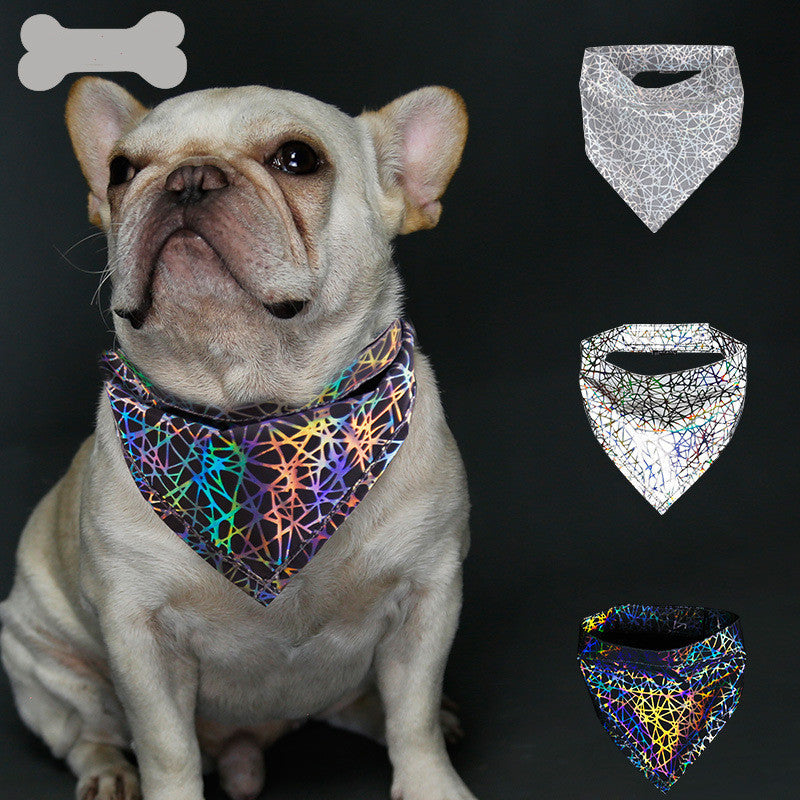 Dog Scarf And Saliva Towel: Grey Polyester Dog Bandana Accessories