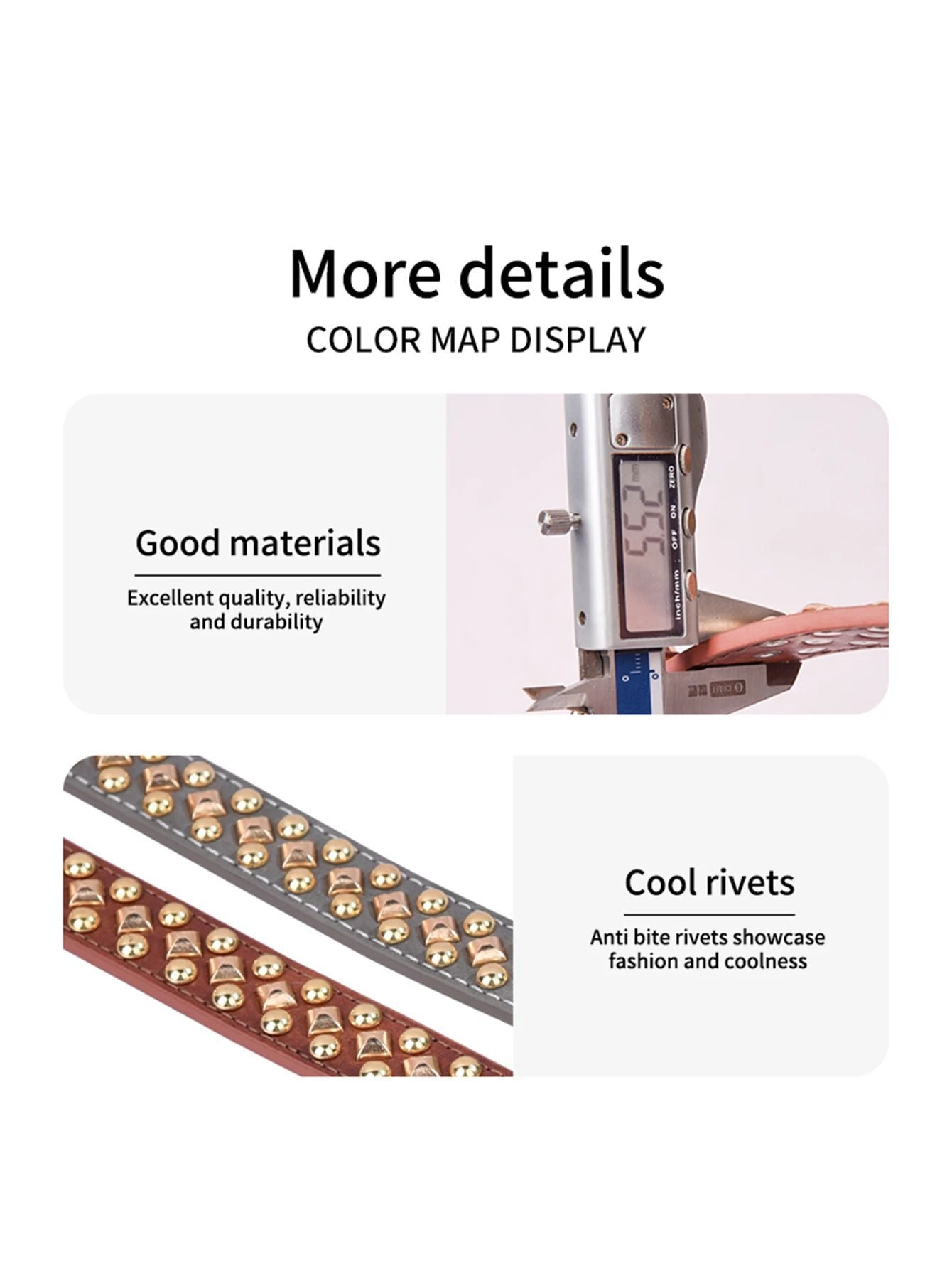 Rivet Golden Leather Dog Collar | Retro Style Dog Collar Accessories
