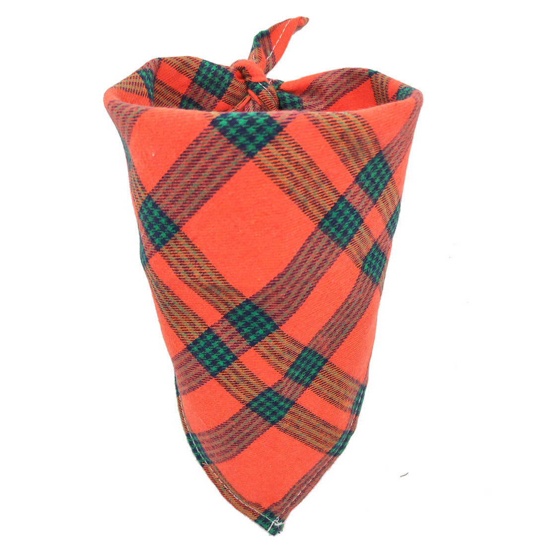 Dog Triangular Scarf: Plaid Cotton Dog Bandana Random color 1pc Accessories
