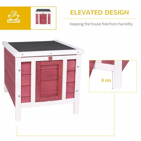 Solid Fir Wood Dog House | Outdoor Dog Kennel with Waterproof Roof Red house