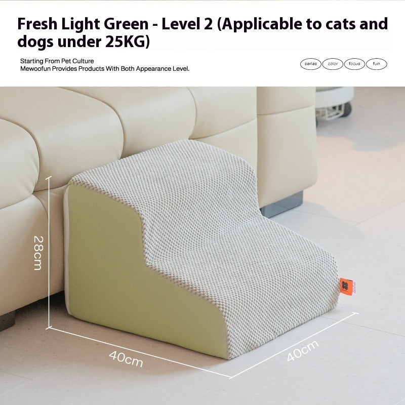 Lightweight Steps And Dog Stairs | Anti Slip Bed Ramp for Small Dogs Green Second Order / High Elastic Support beds