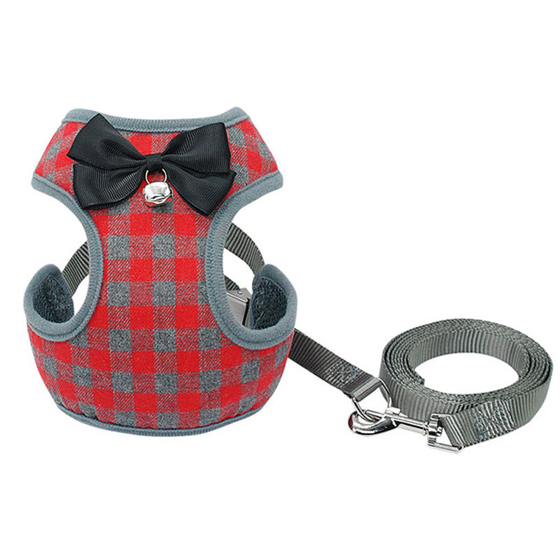 Adjustable Dog Harness And Leash Set: Comfortable Dog Vest With Chest Strap - red / L - Accessories