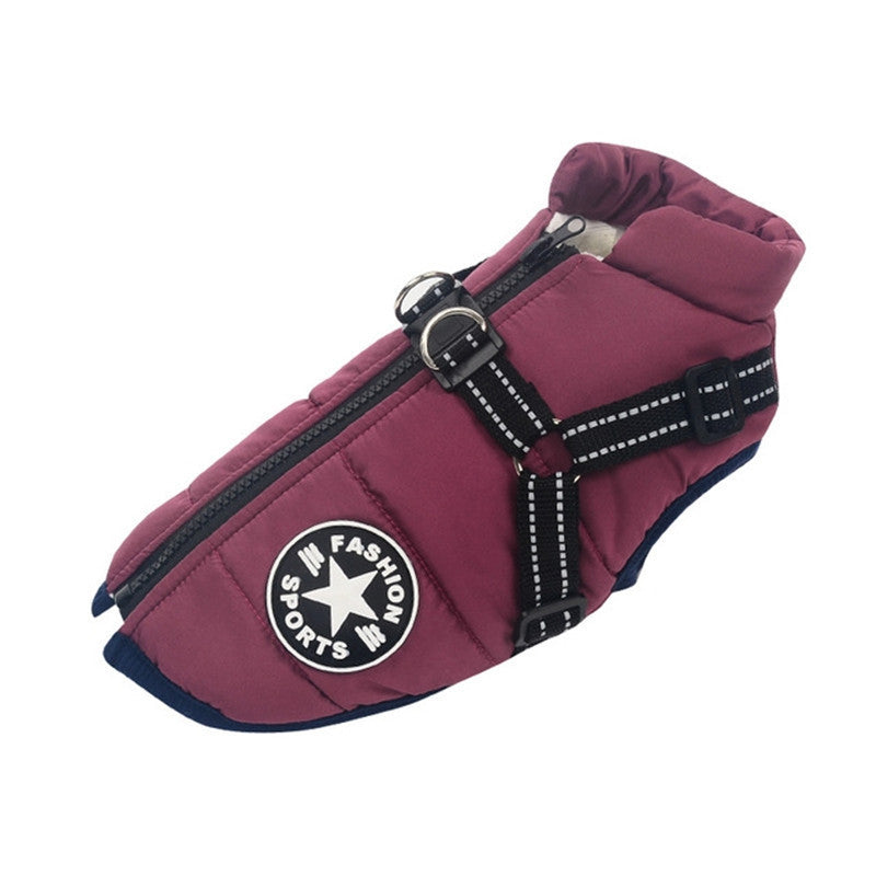 Waterproof Winter Dog Coat with Built-in Harness | Warm Reflective Coat - Purple / 3XL - coats