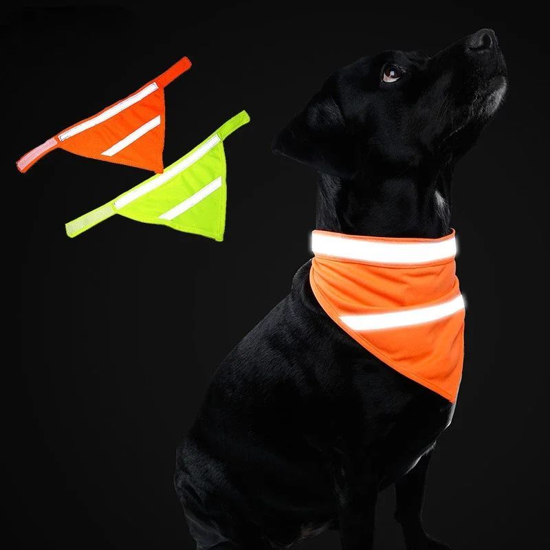 High Visibility Reflective Dog Bandana | Safety Bandana for Night Walks And Outdoor Adventures bow