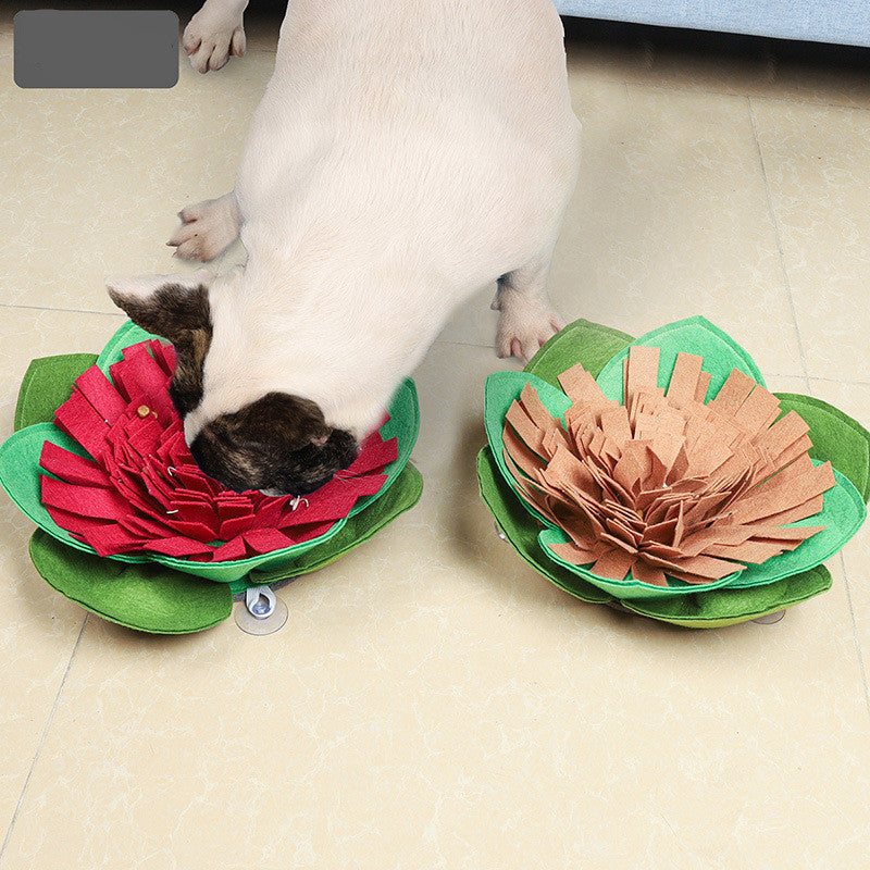 Flower Snuffle Mat Dog Puzzle Feeder | Dog Sniffing Training Mat Brown dog training