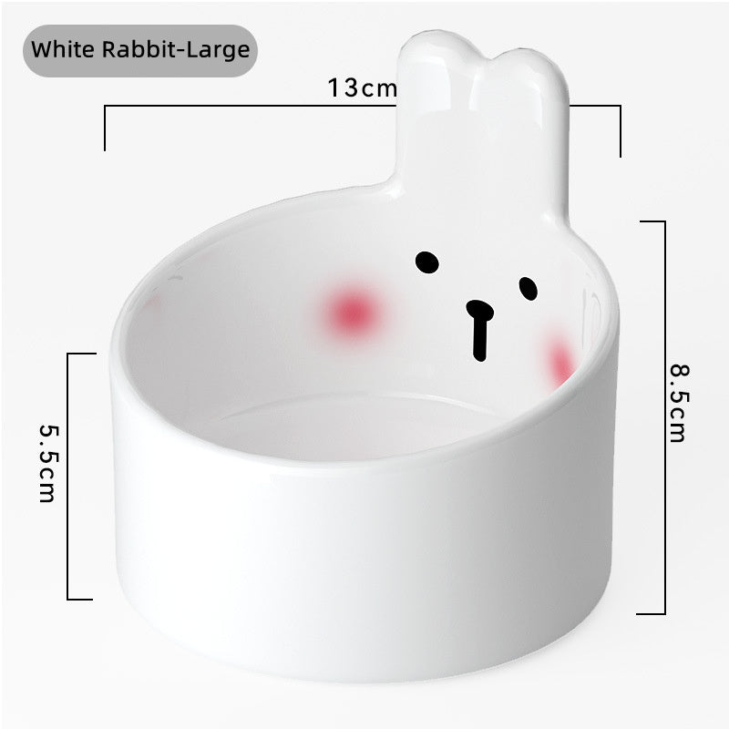 Blush Critter Elevated Ceramic Dog Bowl | Neck Protection Dish for Dogs White / Large home