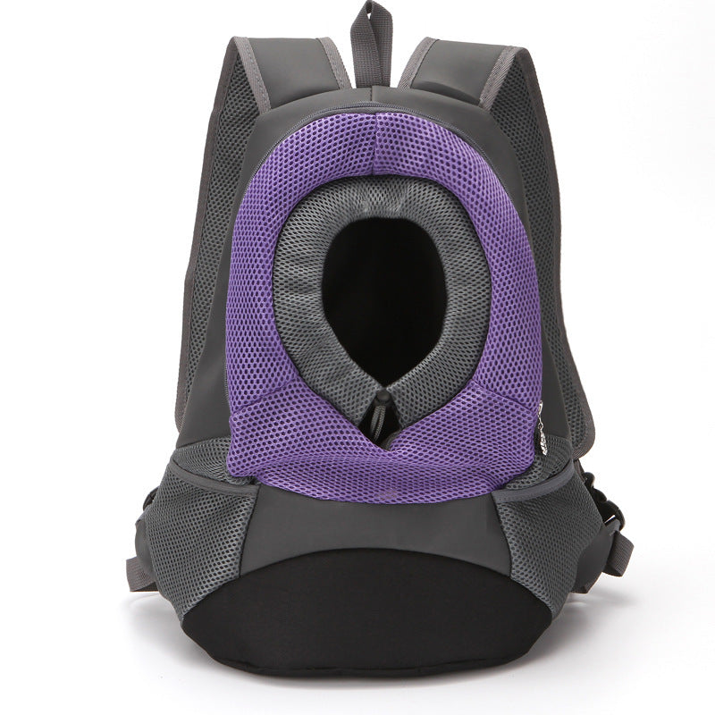 Soft PU Leather Dog Travel Backpack | Dog Carrier Bag for Outings - Purple Big - travel