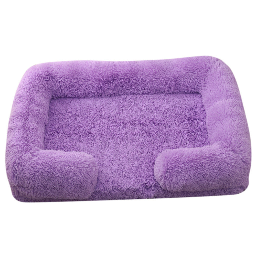 Cozy Plush Round Dog Bed for Winter Multiple Colors And Sizes M27 Purple / L No Inner Sleeve Accessories