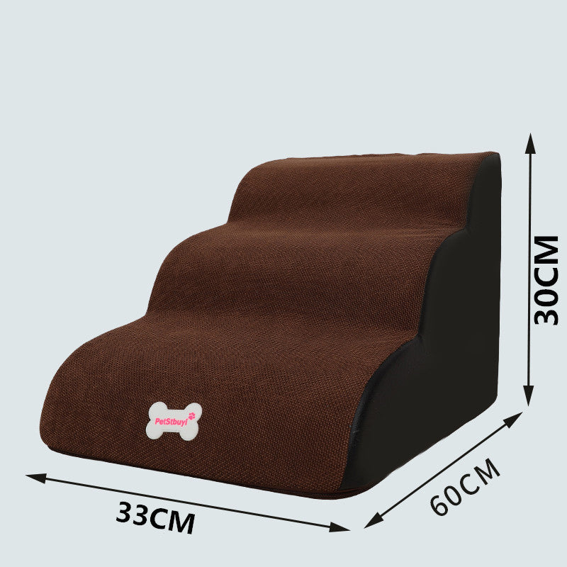 Soft Dog Steps And Ramp | Customizable 2 3 And 4 Layer Dog Ladder Small 3layer coffee color / Figure home