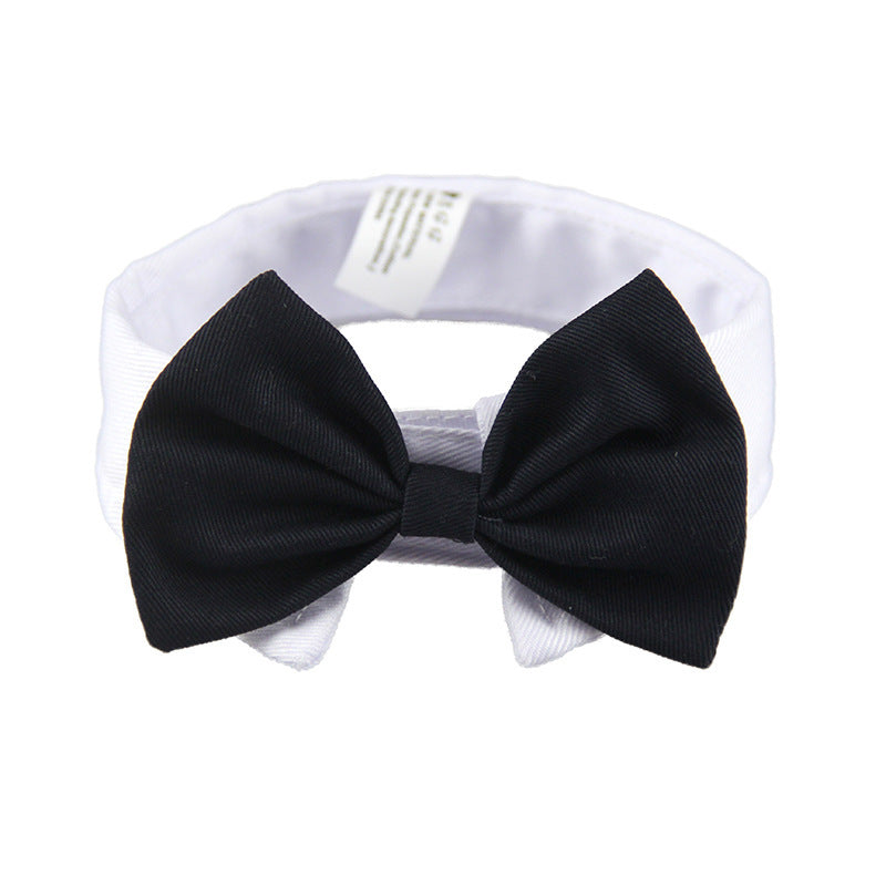 British Style Dog Bow Tie | Cotton Dog Necktie in Multiple Colors Black / M bow