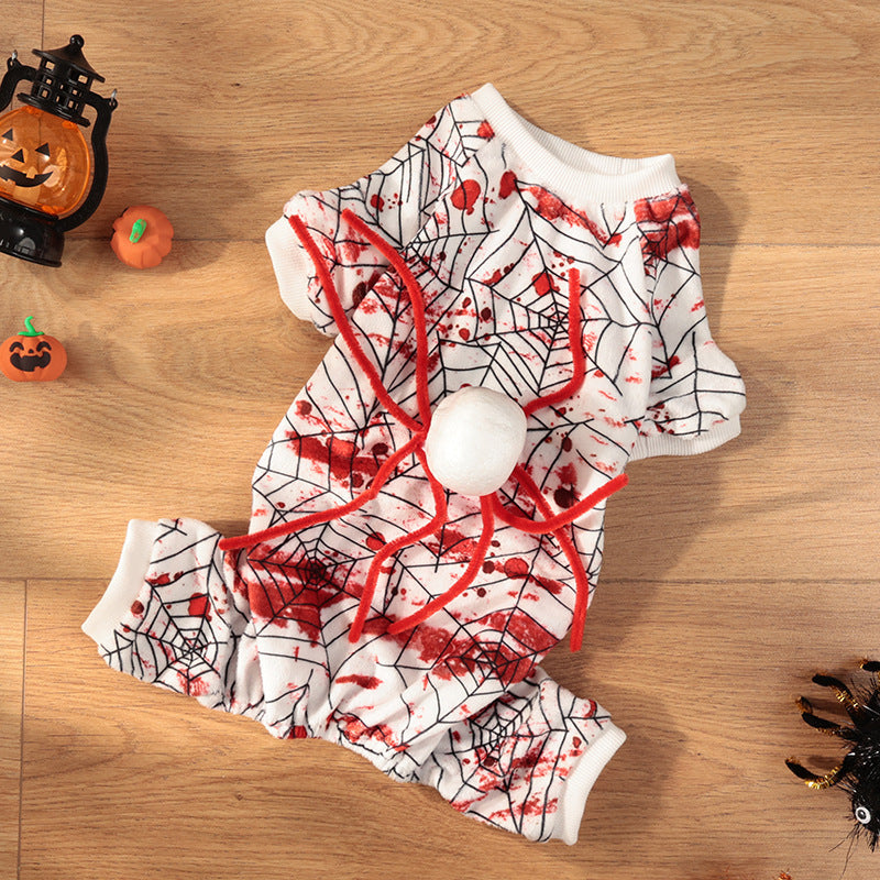 Halloween Personalized Bloodshot Spider Dog Skirt Clothes: Spooky Dog Costume Clothes / L Accessories