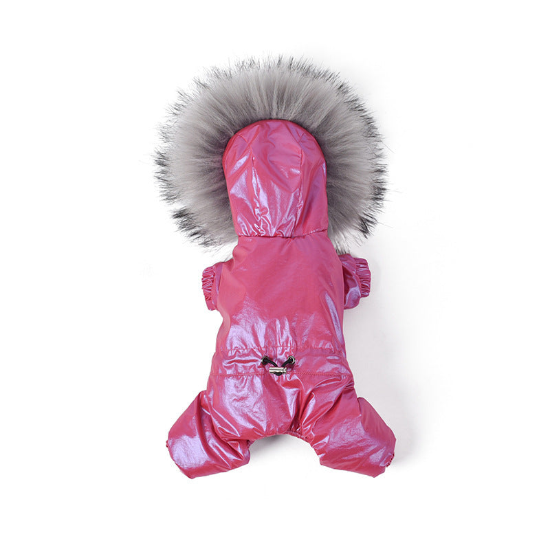 Windproof And Padded Winter Dog Coat | Warm Dog Jacket Rose Red / L Coats & Dog Vests