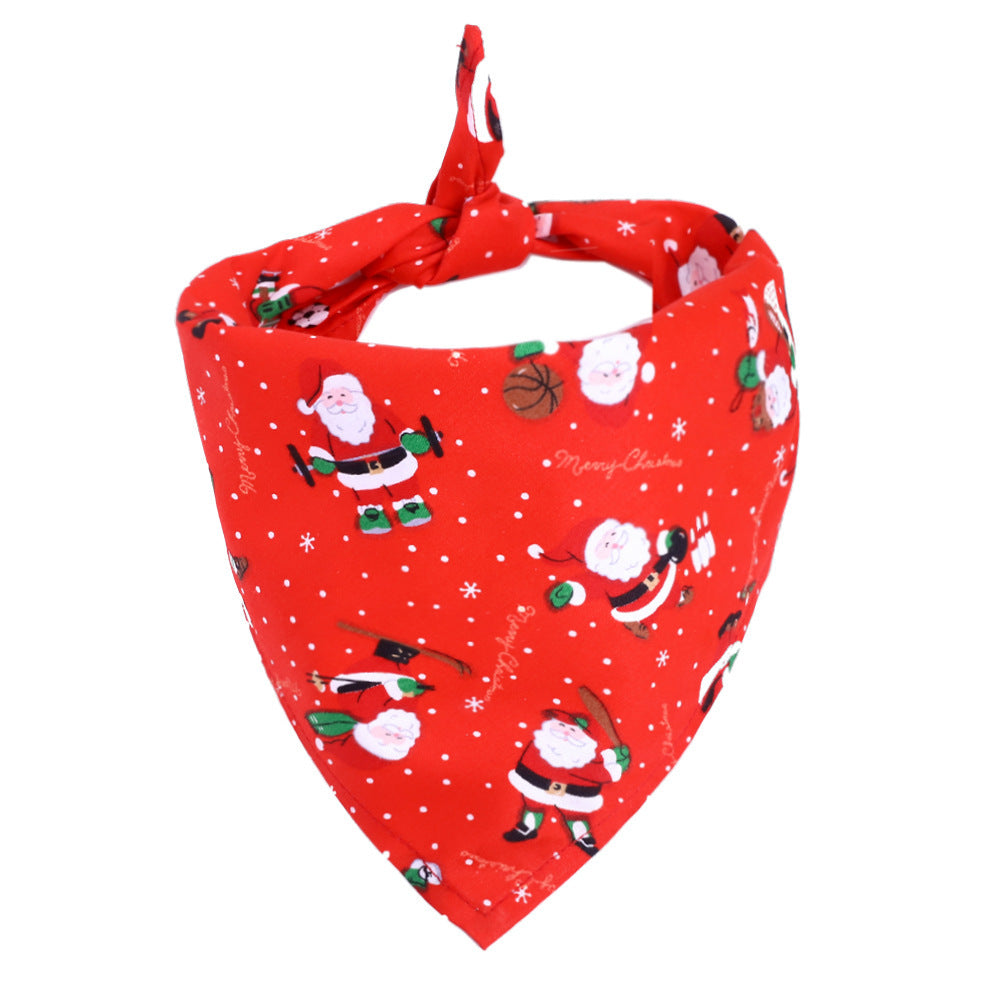 Dog Saliva Towel: Cotton Christmas Dog Bib Bandana And Scarf New Seniors Red / One size Accessories