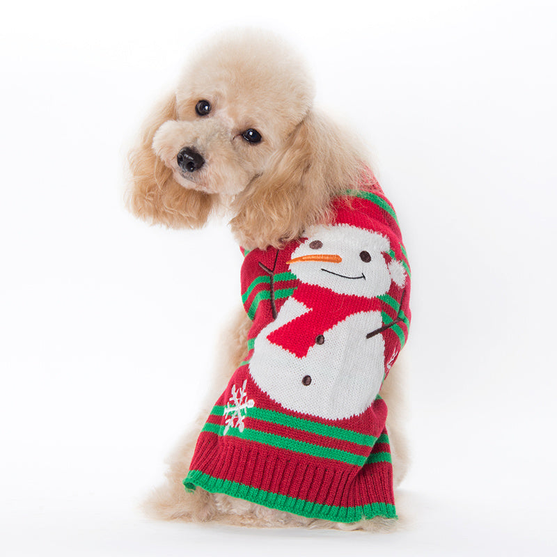 Christmas Pompom Dog Sweater European and American Style Pet Dog Apparel christmas