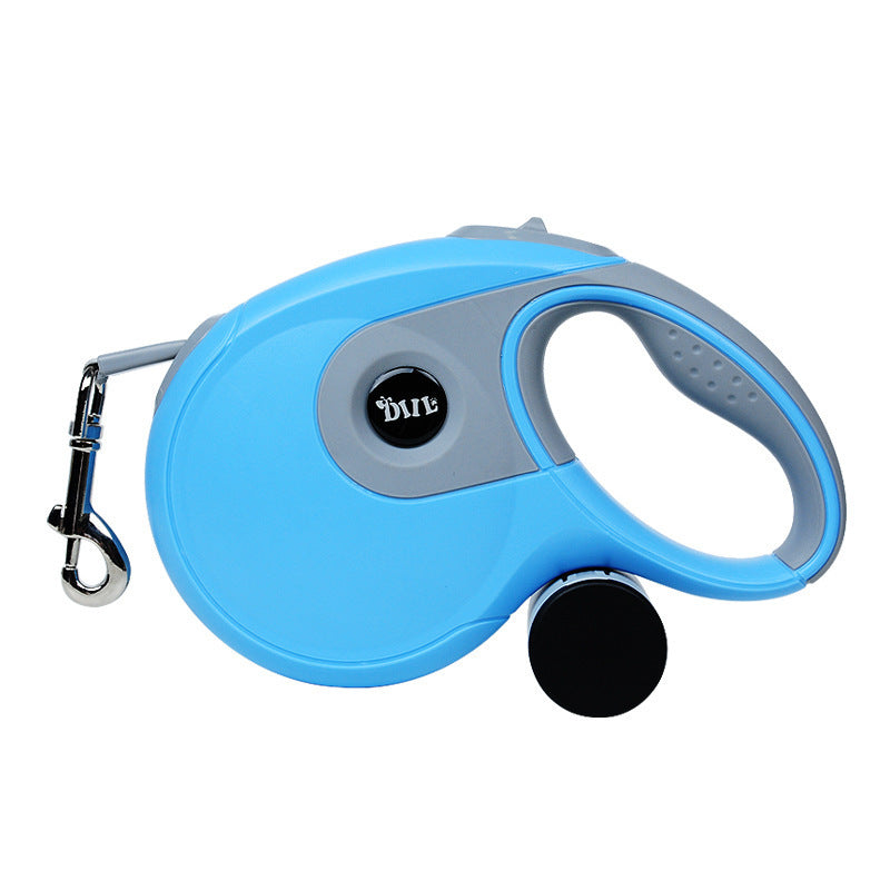 Retractable Dog Leash with One-Button Lock | Soft-Grip Handle For Dogs - Blue / 5m - leash