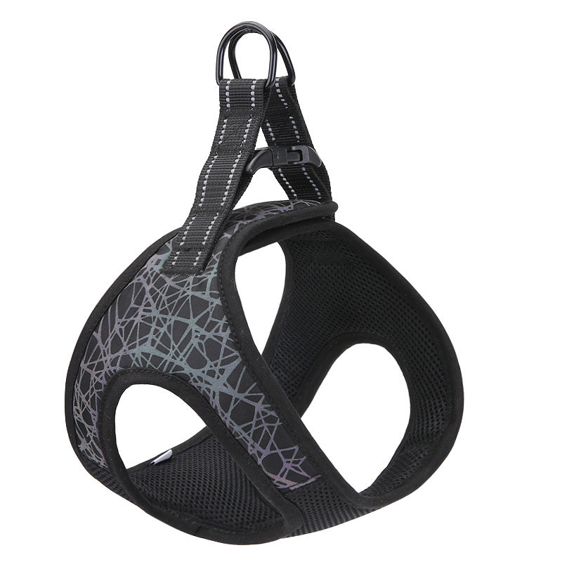 Polyester Dog Vest Harness | Adjustable Chest Strap for Pets - Black / L - harness