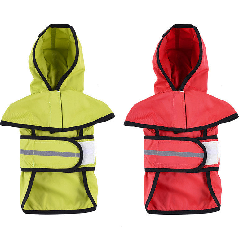 Dog Raincoat Poncho: Waterproof Polyester Dog Jacket with Hood - Accessories