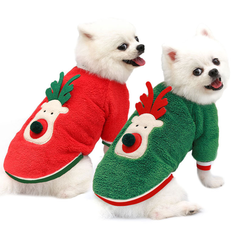 Christmas Costume Coral Fleece Dog Sweater christmas
