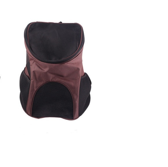 Breathable Oxford Dog Travel Backpack | Portable Mesh Carrier for Dogs - Coffee - travel