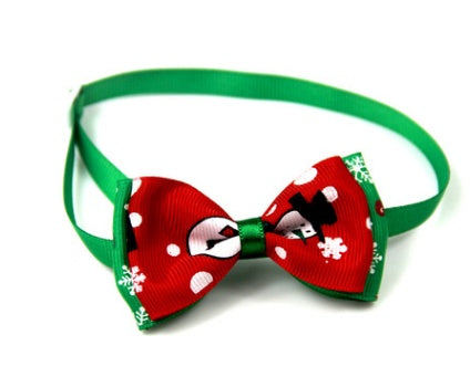 Adjustable Christmas Dog Bow Tie with Bell | Single Piece Dog And Cat Accessory 3 bow