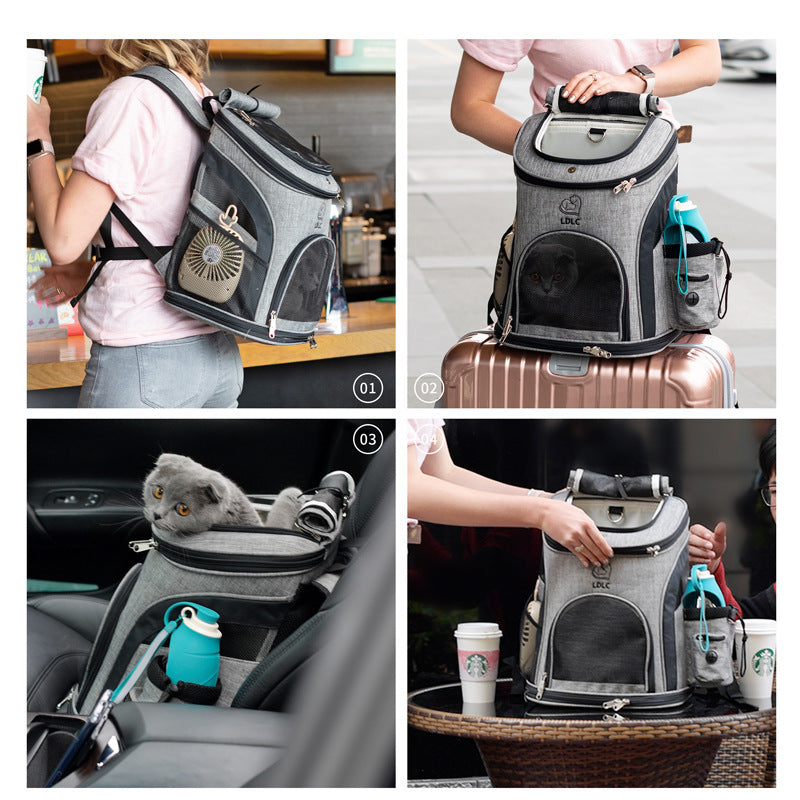 Ventilated Dog Backpack Carrier | Hands-Free Travel Bag for Small Dogs - Dog Travel Essential