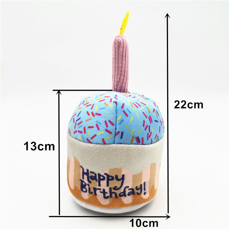 Cute Dog Birthday Cake Plush Toy Dog Birthday Accessories Little plush birthday cake birthday