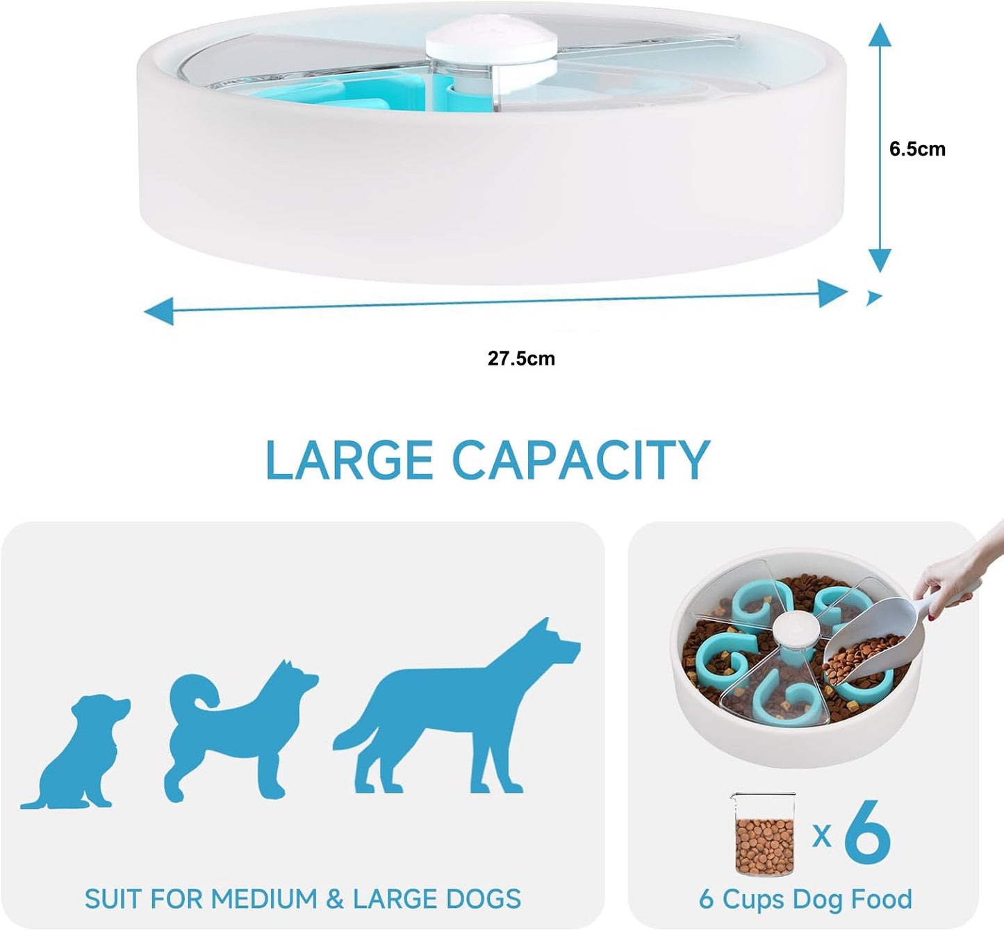 Interactive Dog Slow Feeder Puzzle Bowl | Maze Design for Anti Bloat Dog Bowl food
