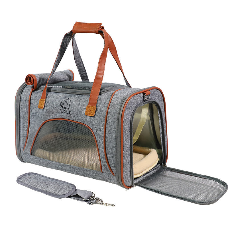 Portable DoTravel Carrier | Multi-Color Dog Bag with Mesh Ventilation - Light grey - travel